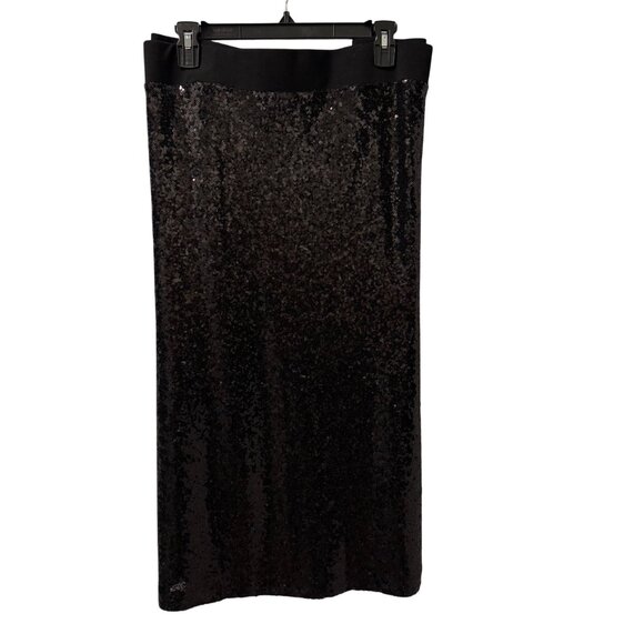 Torrid Black Sequin Midi Lined Stretch Skirt Size 5X Skirt. NWT - Picture 1 of 11